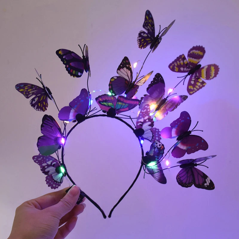 Colorful Butterfly Headband With Led Lights Wedding Bride Fairy Headwear For Christmas Birthday Glow Party Hair Hoops Photo Prop
Colorful Butterfly Headband With Led Lights Wedding Bride Fairy Headwear For Christmas Birthday Glow Party Hair Hoops Photo Prop