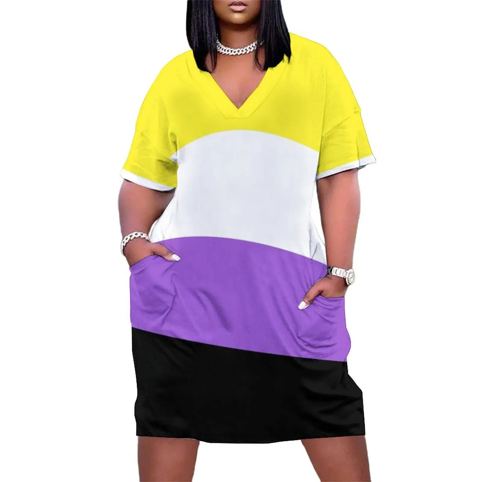 Non-Binary Gender Pride Color Scheme Loose Pocket Dress evening dress woman Women's summer dress
Non-Binary Gender Pride Color Scheme Loose Pocket Dress evening dress woman Women's summer dress