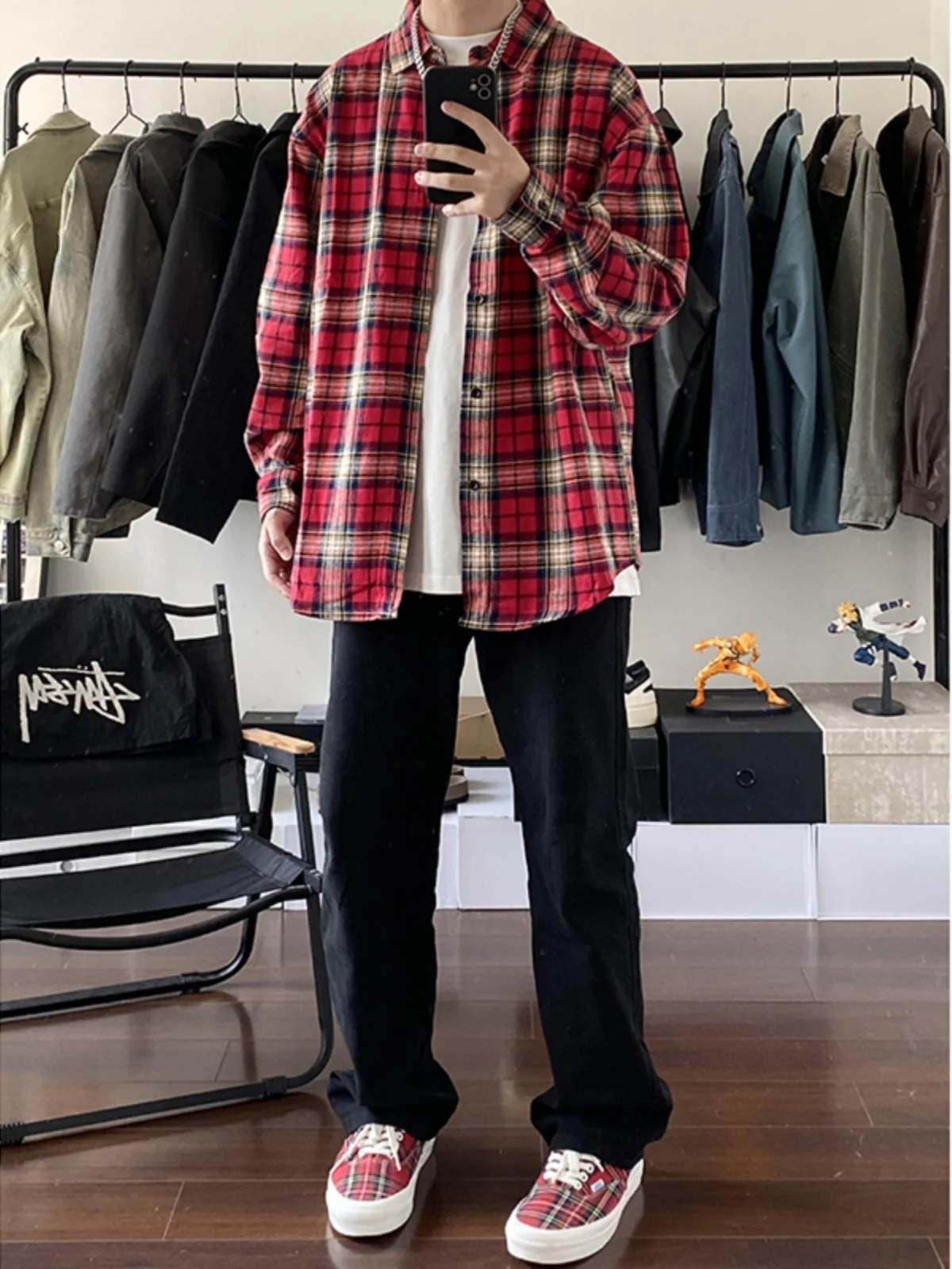 Red Plaid Long Sve irt Men's Spring Autumn College Sle Haome Top American Trendy Brand Plaid irt Jaet
Red Plaid Long Sve irt Men's Spring Autumn College Sle Haome Top American Trendy Brand Plaid irt Jaet