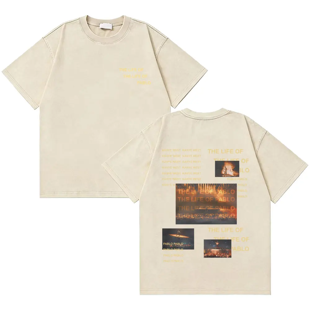 Washed Vintage Rapper Kanye West Graphic T-shirt THE LIFE OF PABLO Album Print T Shirts Men Hip Hop Fashion Oversized T-shirts
Washed Vintage Rapper Kanye West Graphic T-shirt THE LIFE OF PABLO Album Print T Shirts Men Hip Hop Fashion Oversized T-shirts