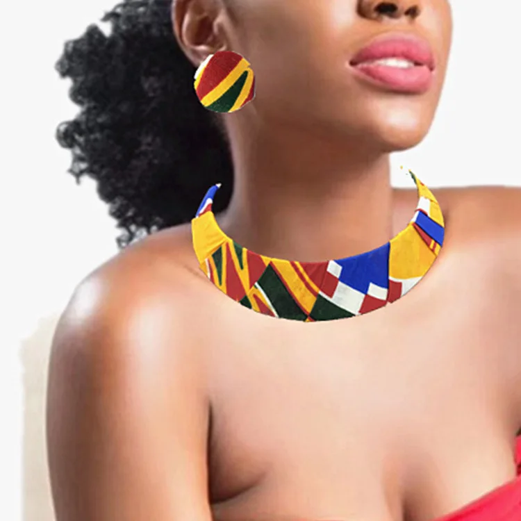 African style collar choker collar women's necklace set, cloth woven explosive necklace
African style collar choker collar women's necklace set, cloth woven explosive necklace