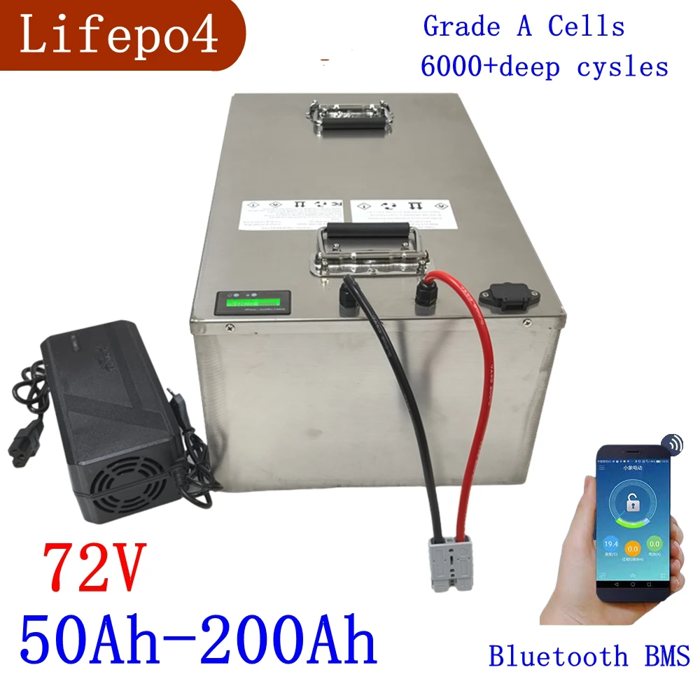 Batterie lifepo4 au lithium 80Ah 72V, 100Ah 200Ah 120Ah 150Ah, BMS, décharge profonde, pour scooter 7000W moto Sicile, avec char
Batterie lifepo4 au lithium 80Ah 72V, 100Ah 200Ah 120Ah 150Ah, BMS, décharge profonde, pour scooter 7000W moto Sicile, avec char