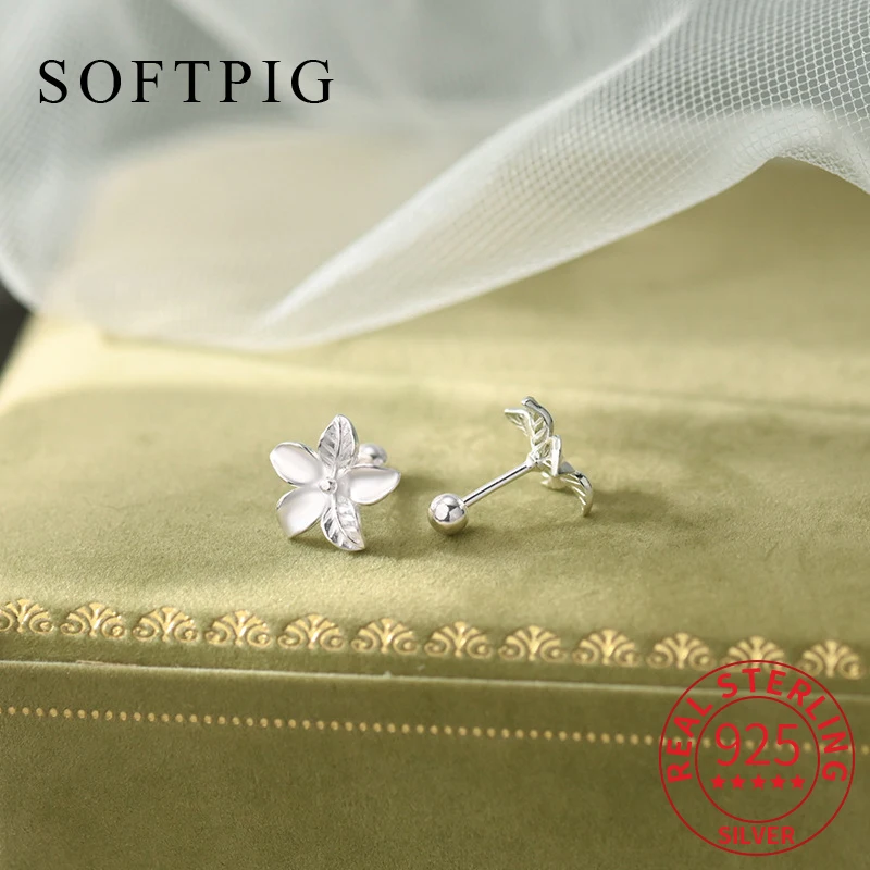 SOFTPIG Real 925 Sterling Silver Flower Piercing Screw Bead Tiny Stud Earrings for Women Cute Fine Jewelry Plant Accessories
SOFTPIG Real 925 Sterling Silver Flower Piercing Screw Bead Tiny Stud Earrings for Women Cute Fine Jewelry Plant Accessories