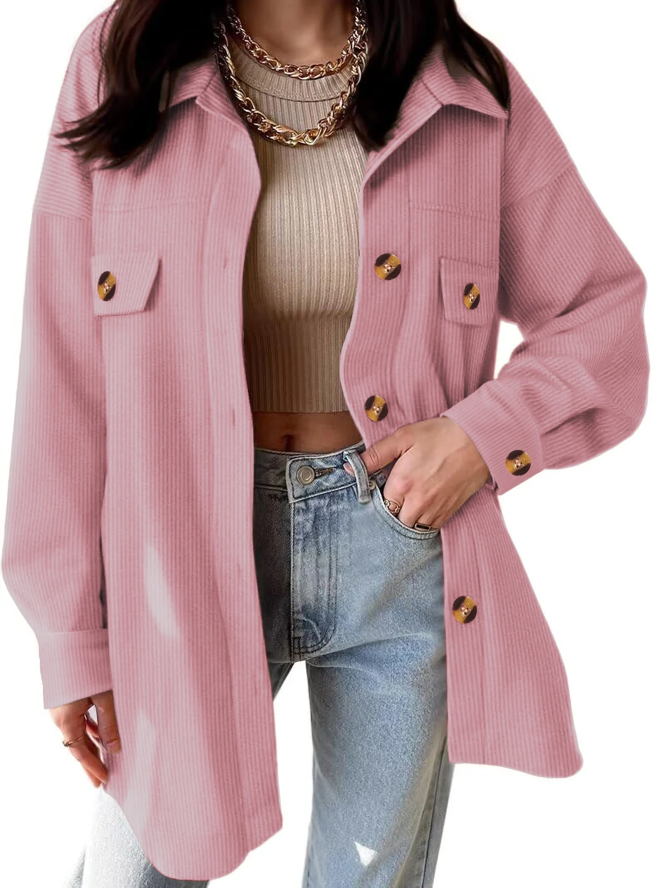 Women's Corduroy Jacket Winter New Style Solid Color Single Button Casual Turn-down Collar Woolen Ladies Casual Sportswear
Women's Corduroy Jacket Winter New Style Solid Color Single Button Casual Turn-down Collar Woolen Ladies Casual Sportswear