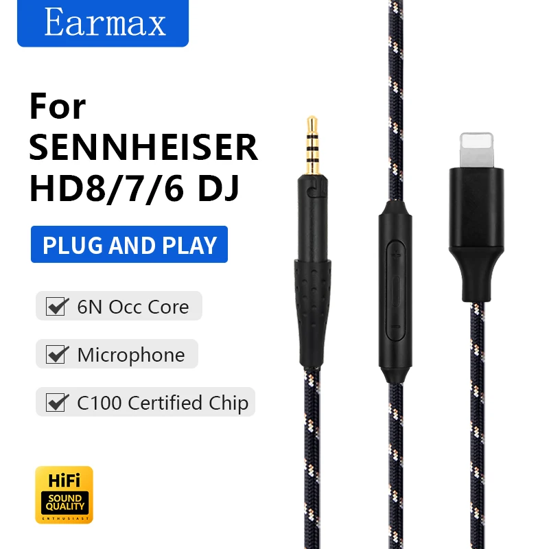 For Sennheiser HD8 HD549 HD569 HD579 HD595 HD599 HD2.30 Earphones Replaceable Lightning to HD8 Upgrade Cable
For Sennheiser HD8 HD549 HD569 HD579 HD595 HD599 HD2.30 Earphones Replaceable Lightning to HD8 Upgrade Cable