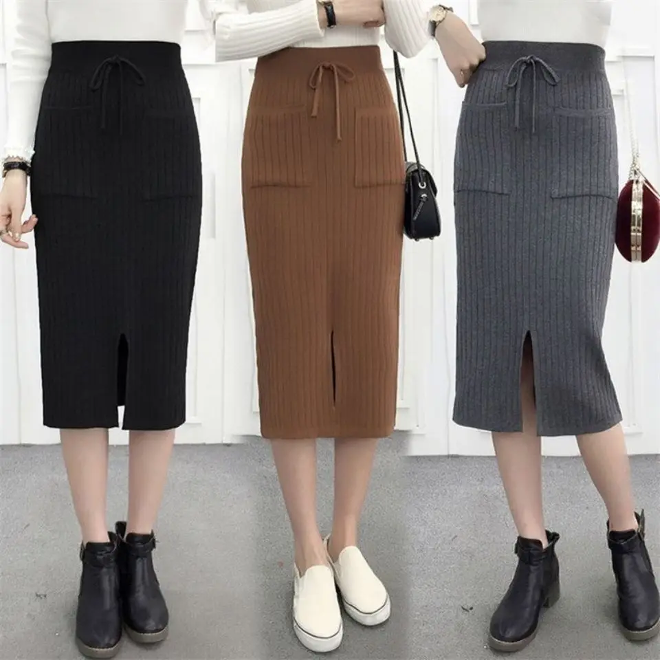 New 2023 Knitting Vintage High Elastic Waist Split Elegant Lady Package Hip Spring Winter Women Sweater Long Pencil Skirts A02
New 2023 Knitting Vintage High Elastic Waist Split Elegant Lady Package Hip Spring Winter Women Sweater Long Pencil Skirts A02