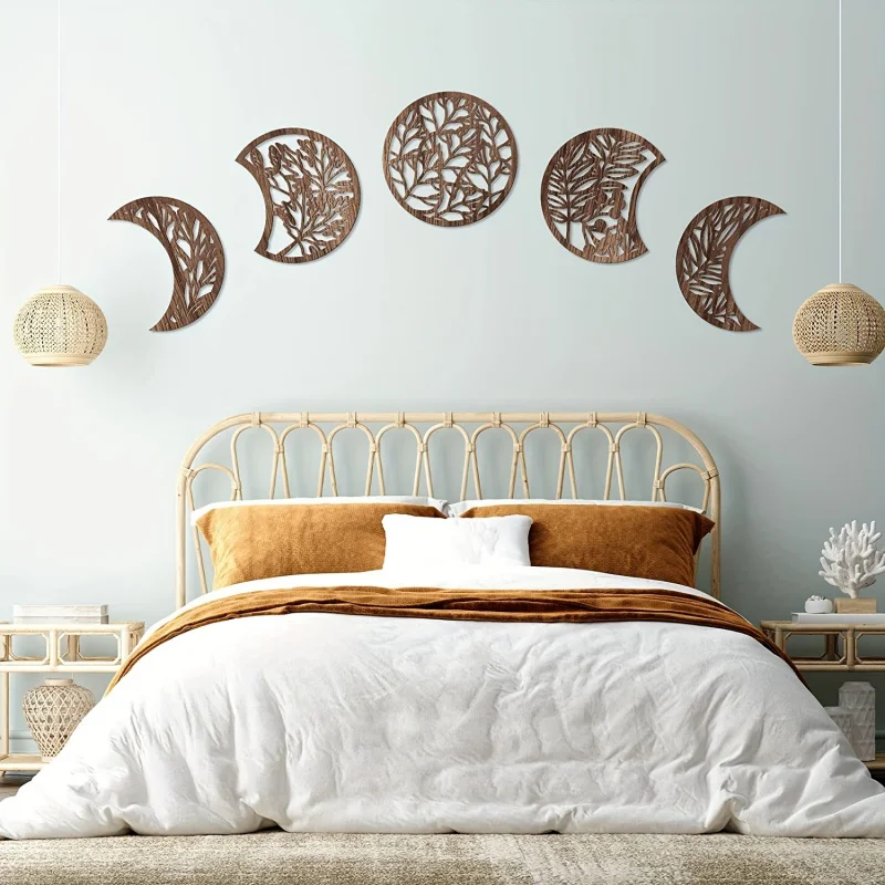 5 Moon Phase Wall Decorations Suit - Elegant Wooden Moon Paper Cut,Home Aesthetics for Fashion,For Bedroom、
5 Moon Phase Wall Decorations Suit - Elegant Wooden Moon Paper Cut,Home Aesthetics for Fashion,For Bedroom、