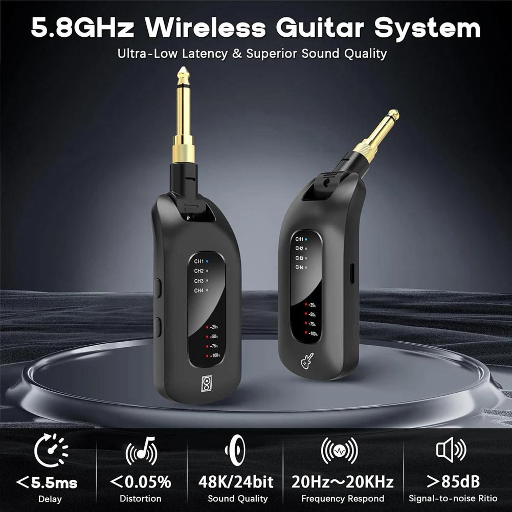 5.8Ghz Wireless Guitar Audio System Rechargeable Transmitter And Receiver Electric Guitar Bass Parts Guitar Accessories
5.8Ghz Wireless Guitar Audio System Rechargeable Transmitter And Receiver Electric Guitar Bass Parts Guitar Accessories
