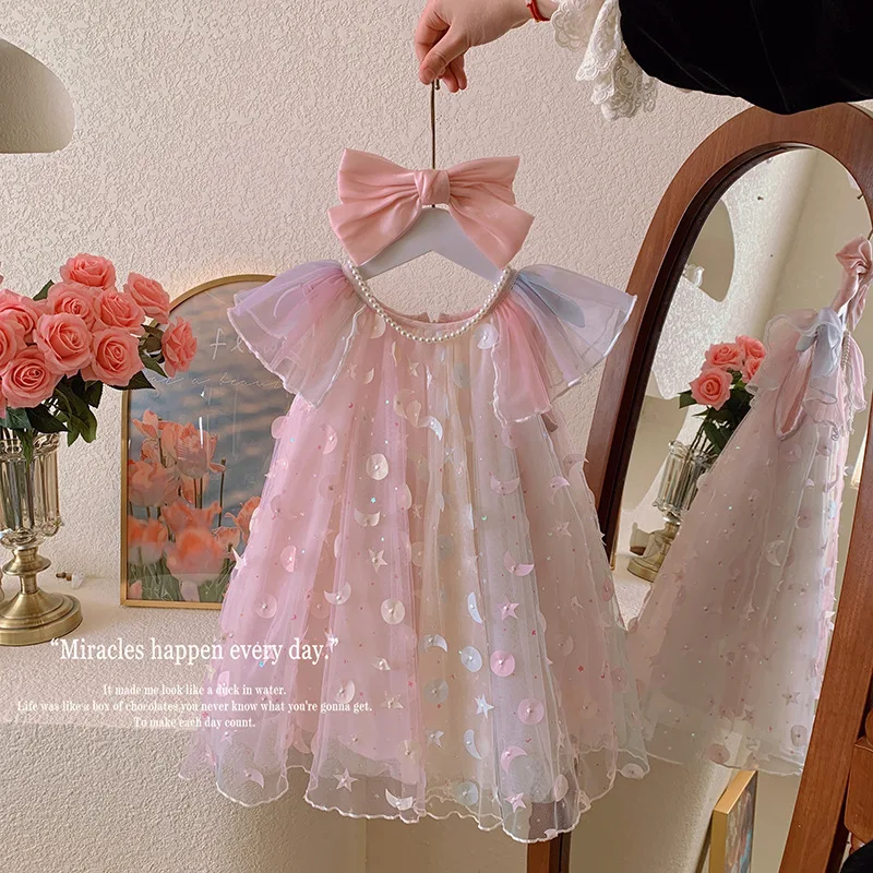 CXJM-Girls' Summer Dress25New Fashionable Sweet Rainbow Mesh Princess Dress for Baby Girls
CXJM-Girls' Summer Dress25New Fashionable Sweet Rainbow Mesh Princess Dress for Baby Girls