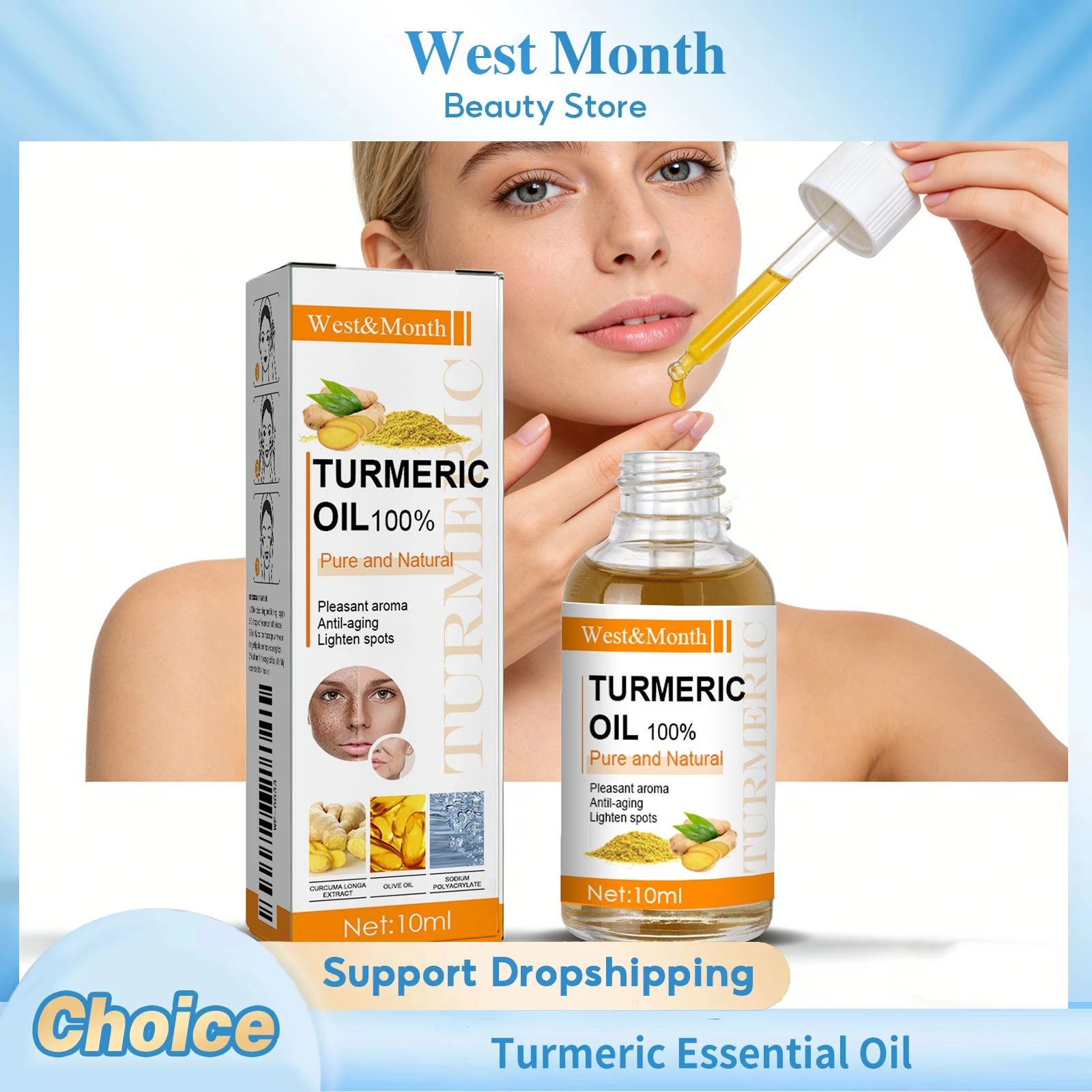 Turmeric Essential Oil Soothing Moisturizing Brightening Firming Repair Dry Skin Fade Fine Lines Smoothing Glowing Facial Serum
Turmeric Essential Oil Soothing Moisturizing Brightening Firming Repair Dry Skin Fade Fine Lines Smoothing Glowing Facial Serum