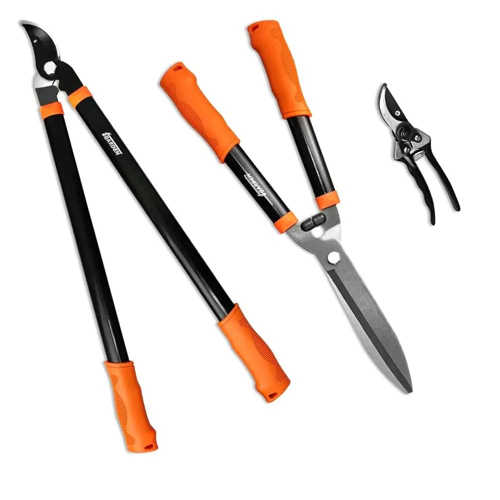 3 Piece Combo Garden Tool Set With Lopper, Hedge Shears And Pruner Shears, Tree & Shrub Care Kit
3 Piece Combo Garden Tool Set With Lopper, Hedge Shears And Pruner Shears, Tree & Shrub Care Kit
