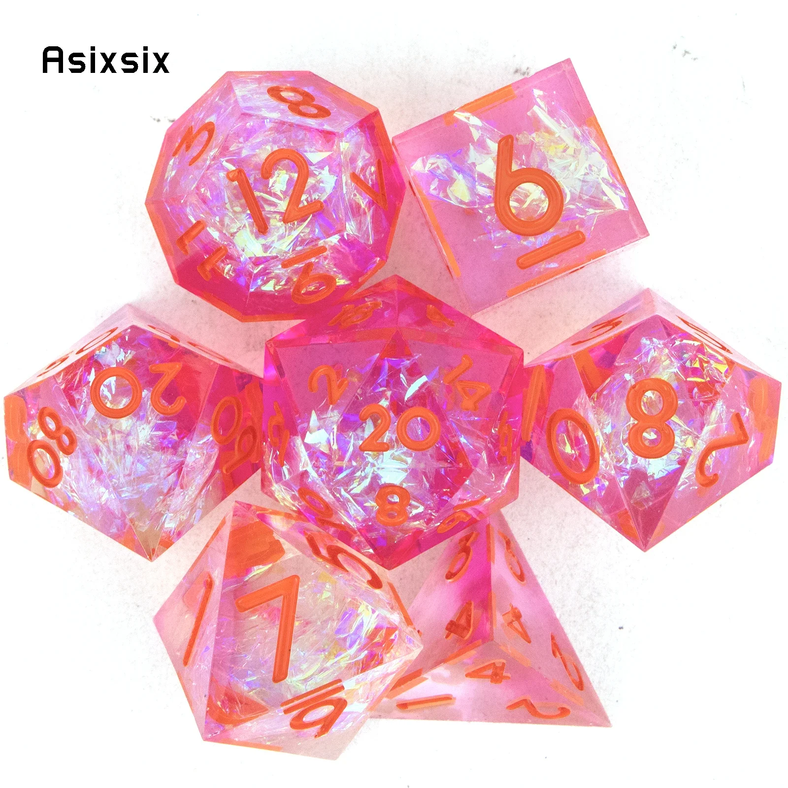 7 Pcs Pink Red Number Sharp Edge Resin Dice Polyhedral Dice Suitable for Role-Playing RPG Board Game
7 Pcs Pink Red Number Sharp Edge Resin Dice Polyhedral Dice Suitable for Role-Playing RPG Board Game