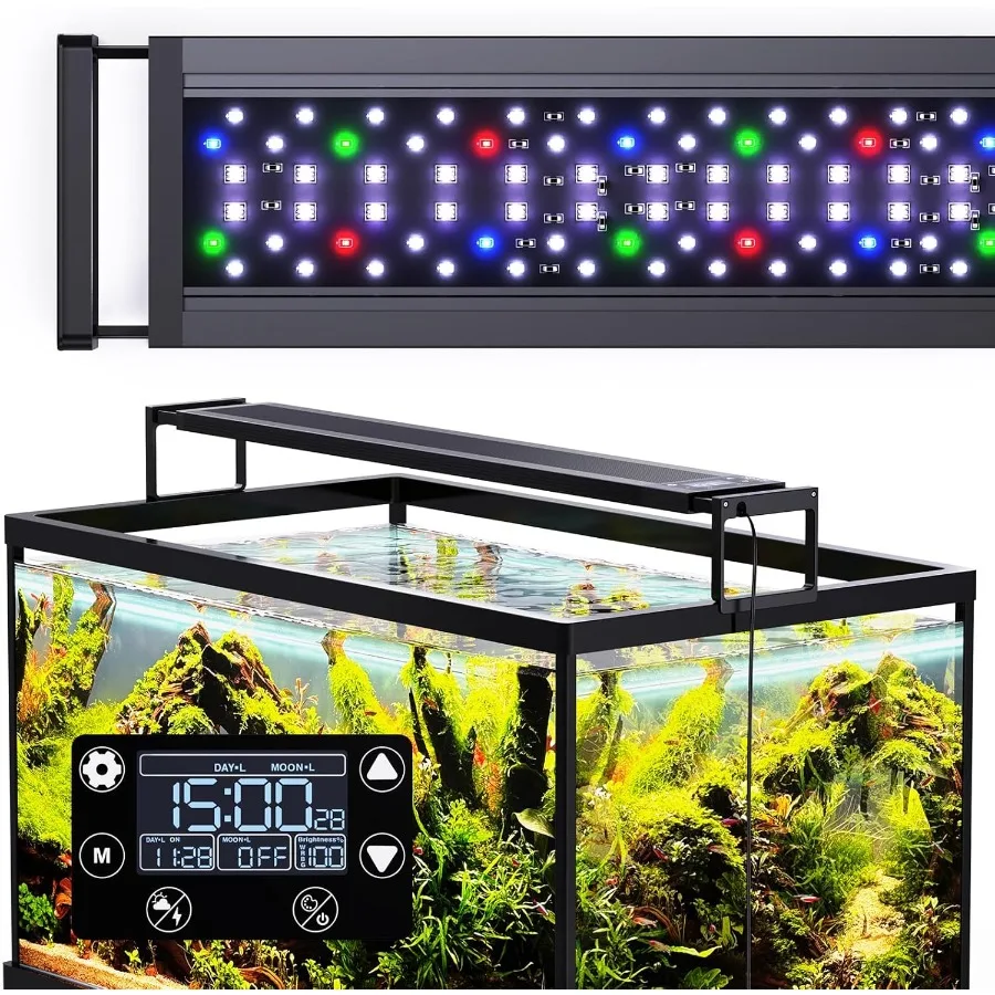 24 7 LED Aquarium Light for 2430 Inch Fish Tank with Auto On Off Timer 9 Color Options Adjustable Brightness Daylight and Moonl
24 7 LED Aquarium Light for 2430 Inch Fish Tank with Auto On Off Timer 9 Color Options Adjustable Brightness Daylight and Moonl