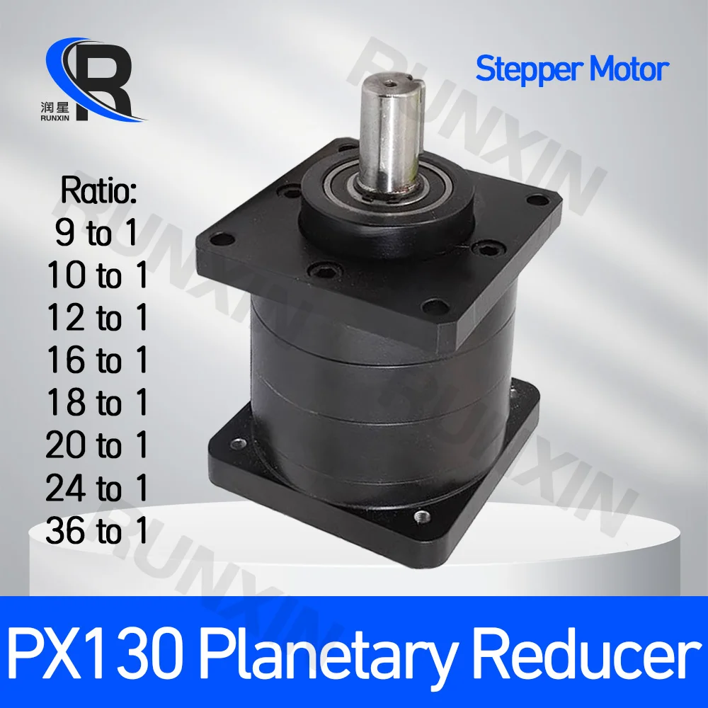 PX130 Planetary Reducer Gear Reducer Ratio 9/10/12/16/18/20/24/36 19mm Input 28mm Output For Nema52 130 Stepper Motor Max 200N.m
PX130 Planetary Reducer Gear Reducer Ratio 9/10/12/16/18/20/24/36 19mm Input 28mm Output For Nema52 130 Stepper Motor Max 200N.m