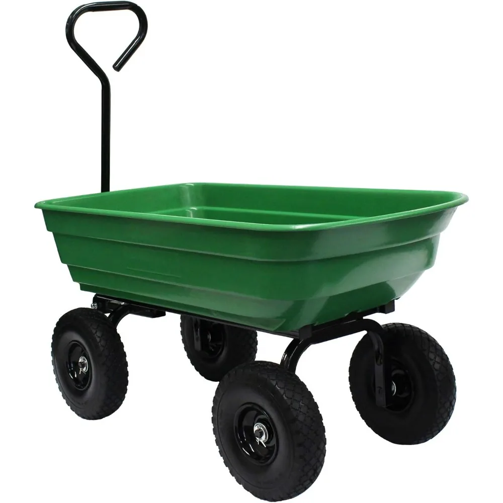 70275 Garden Wagon/Yard Cart with Flat Free Tires, 37" x 20" Poly Tray, 600lb Capacity, Green Tray/Black Frame
70275 Garden Wagon/Yard Cart with Flat Free Tires, 37" x 20" Poly Tray, 600lb Capacity, Green Tray/Black Frame