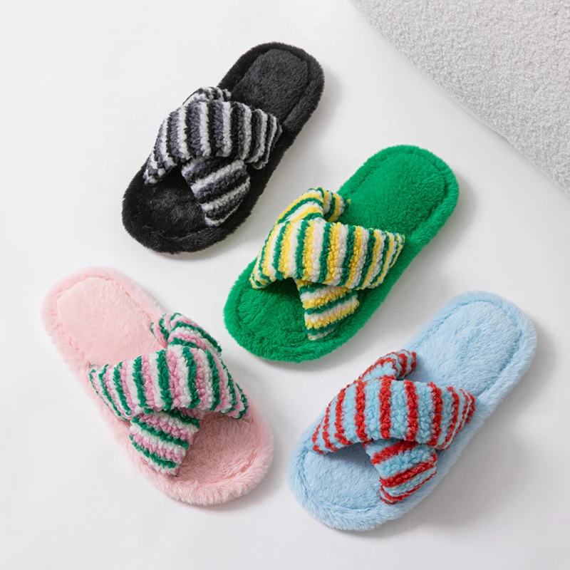 Striped Colourful Fluffy Women Slippers Home Autumn Winter Plush Luxury Designer Shoes Girls Indoor Fuzzy Fur Slides Non-Slip
Striped Colourful Fluffy Women Slippers Home Autumn Winter Plush Luxury Designer Shoes Girls Indoor Fuzzy Fur Slides Non-Slip