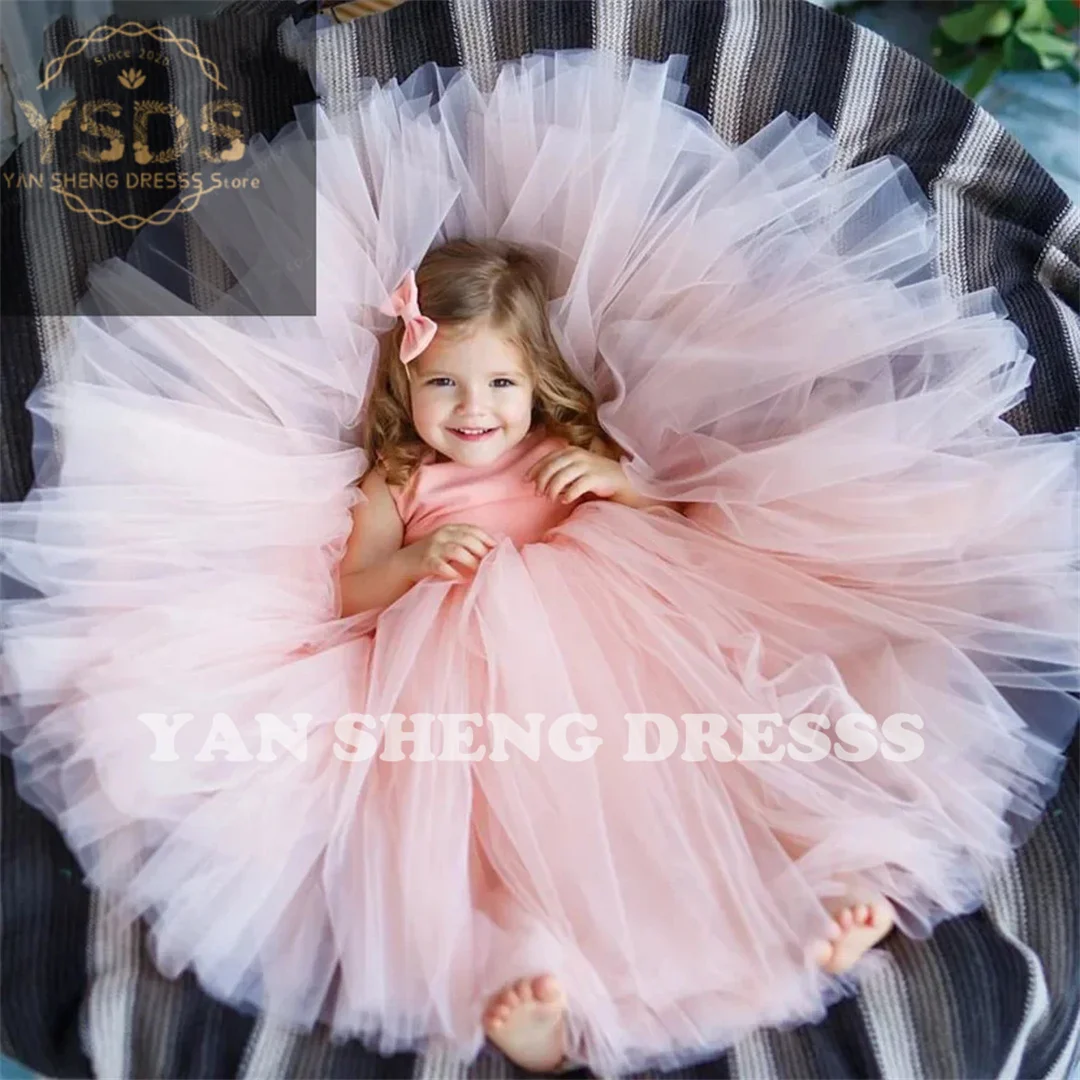 Tulle Backless Sleeveless Flower Girl Dress For Wedding Pink With Bow Kids Princess Birthday Party First Communion Gowns
Tulle Backless Sleeveless Flower Girl Dress For Wedding Pink With Bow Kids Princess Birthday Party First Communion Gowns