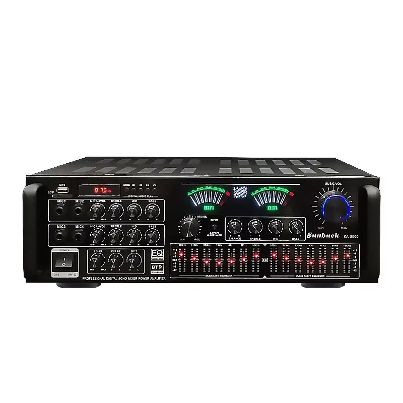 SUNBUCK 4.1 Channel 500W Bluetooth Remote Control Amplifier 14 Segment Balanced KTV Home Karaoke USB SD Audio Power Amplifier
SUNBUCK 4.1 Channel 500W Bluetooth Remote Control Amplifier 14 Segment Balanced KTV Home Karaoke USB SD Audio Power Amplifier