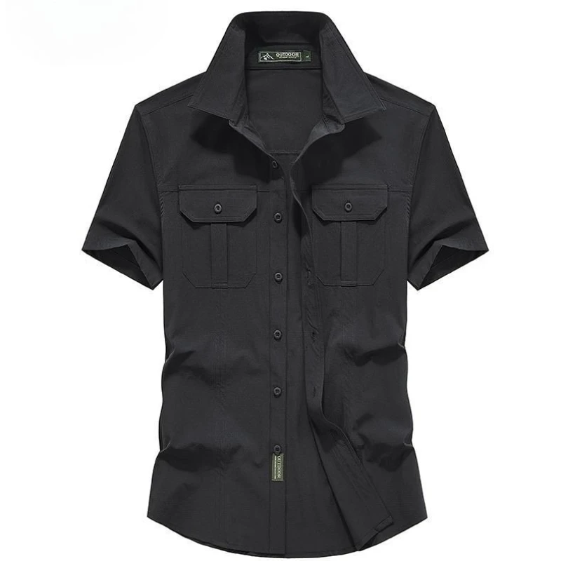 Summer Short Sleeve Moisture Wicking Shirt for Men Loose Casual Outdoor Military Style Vintage Breathable Workwear Top
Summer Short Sleeve Moisture Wicking Shirt for Men Loose Casual Outdoor Military Style Vintage Breathable Workwear Top