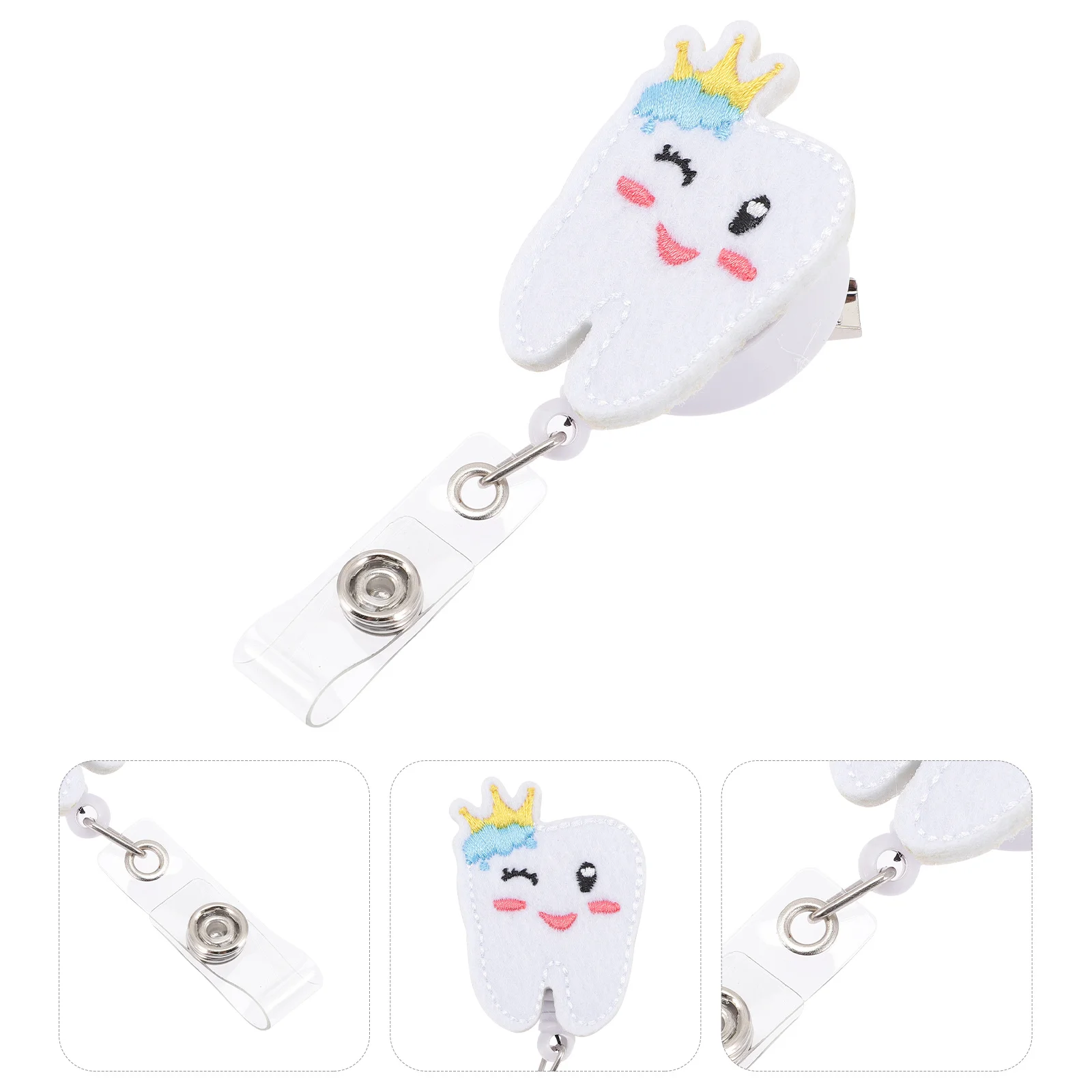 Retractable Badge Holder Cute Felt Teeth Design Id Reel Clip on for Pocket Collar Bag Name Badge Holders Fun Work
Retractable Badge Holder Cute Felt Teeth Design Id Reel Clip on for Pocket Collar Bag Name Badge Holders Fun Work