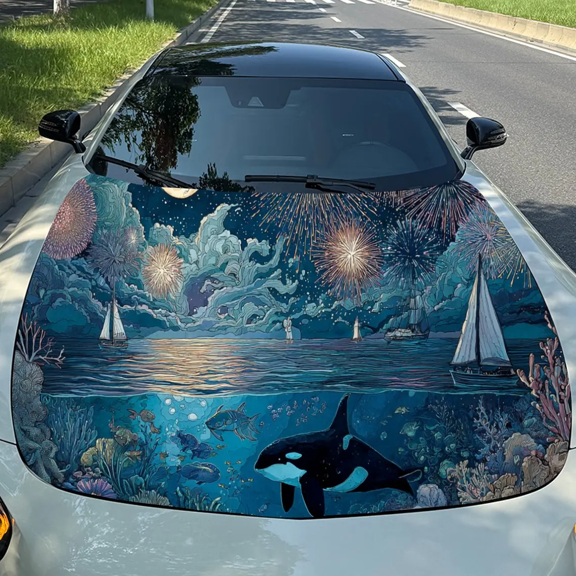 Serene Ocean - Orca Car Hood Stickers - Self-Adhesive, Waterproof and Durable Vinyl Wrap, Decorate And Protect Your Car, Fit For
Serene Ocean - Orca Car Hood Stickers - Self-Adhesive, Waterproof and Durable Vinyl Wrap, Decorate And Protect Your Car, Fit For
