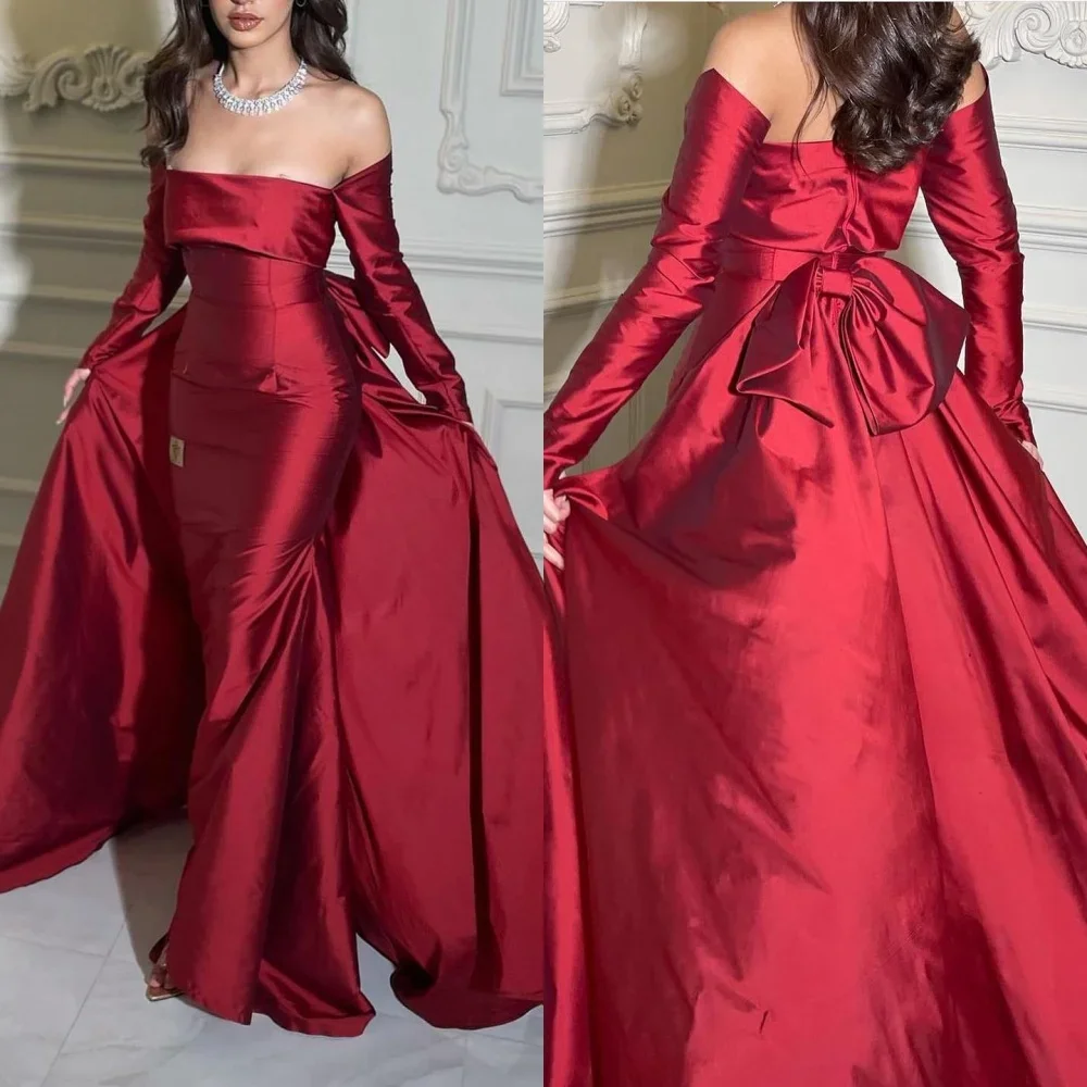 Customized Modern Style Pleat Bow A-line Off-the-shoulder Midi Dresses Prom Dresses Pastrol Unisex Chinese Style Formal Casual S
Customized Modern Style Pleat Bow A-line Off-the-shoulder Midi Dresses Prom Dresses Pastrol Unisex Chinese Style Formal Casual S
