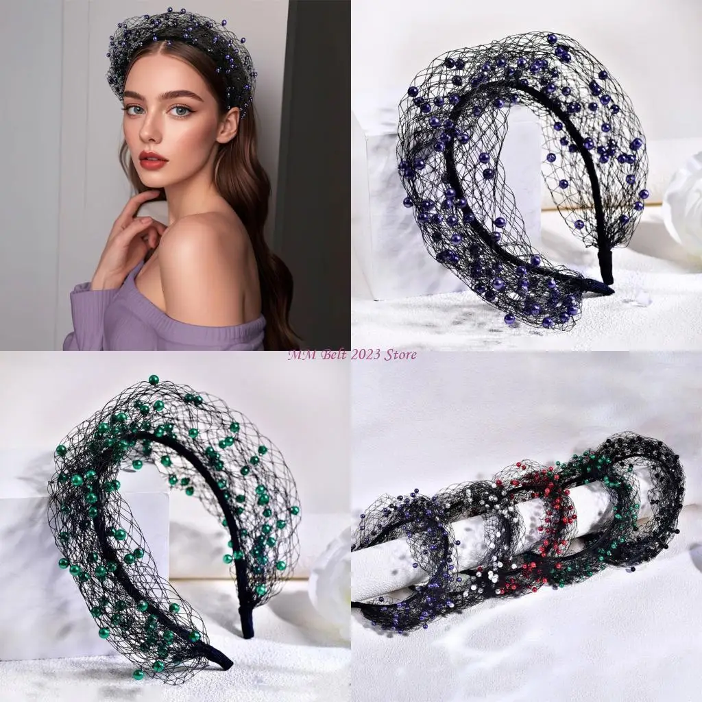 49ME Stylish Face Covering Hairband Pearls Decorated Bridal Headwear Veil Elegant Headband for Bride and Photoshoots
49ME Stylish Face Covering Hairband Pearls Decorated Bridal Headwear Veil Elegant Headband for Bride and Photoshoots