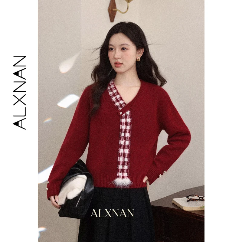 ALXNAN Women's Sweater Spring Red Christmas Long Sleeve Pullover Elegant Warm Plaid Patchwork Collar Female Clothing DYL662396
ALXNAN Women's Sweater Spring Red Christmas Long Sleeve Pullover Elegant Warm Plaid Patchwork Collar Female Clothing DYL662396
