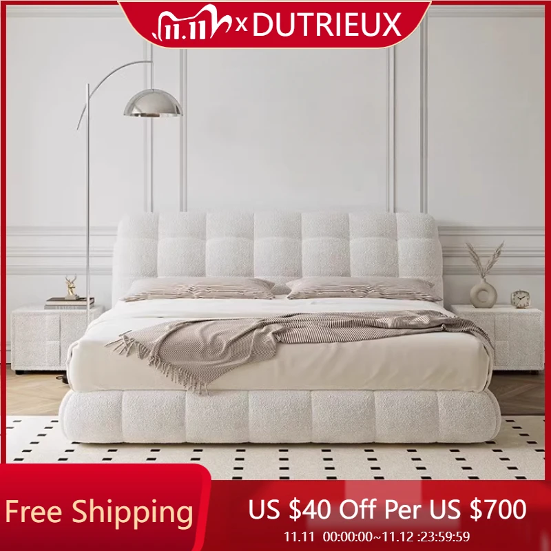 Современная кремовая кровать, французская эстетика, свадебный светильник, роскошная дешевая кровать, минималистичный дизайн высокого качества, мебель для спальни Cama Casal
Современная кремовая кровать, французская эстетика, свадебный светильник, роскошная дешевая кровать, минималистичный дизайн высокого качества, мебель для спальни Cama Casal