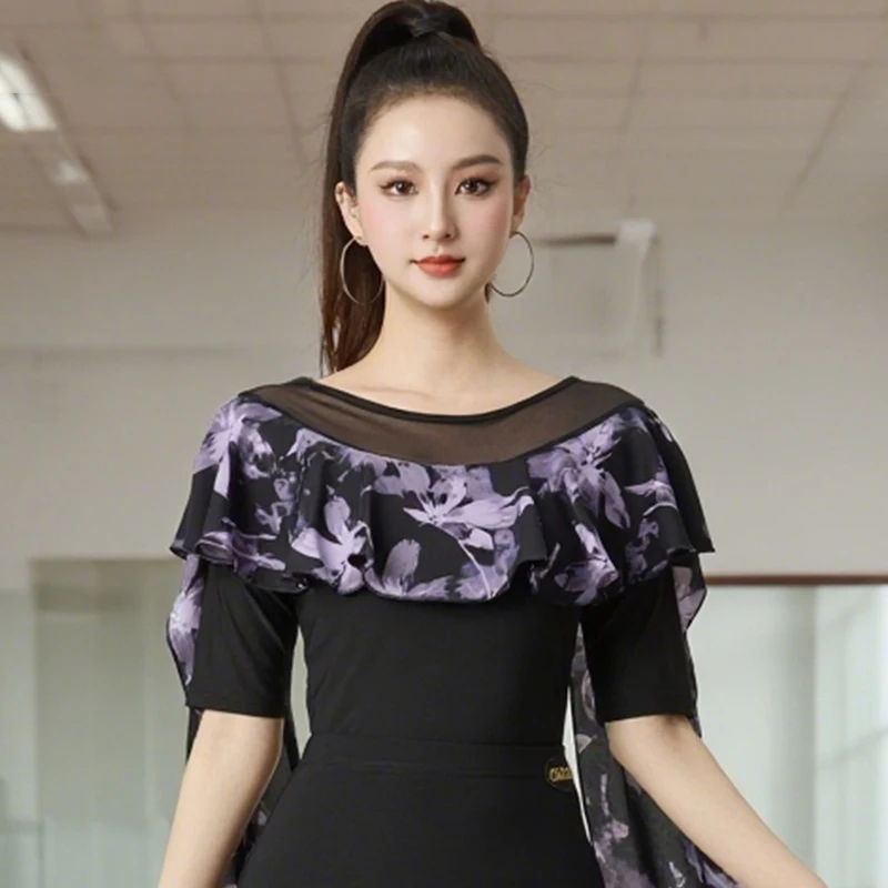 New Mesh Floating Sleeves Ballroom Dance Top Women'S Waltz Modern Dancing Top Adults Tango Latin Dance Practice Suit DW10846
New Mesh Floating Sleeves Ballroom Dance Top Women'S Waltz Modern Dancing Top Adults Tango Latin Dance Practice Suit DW10846