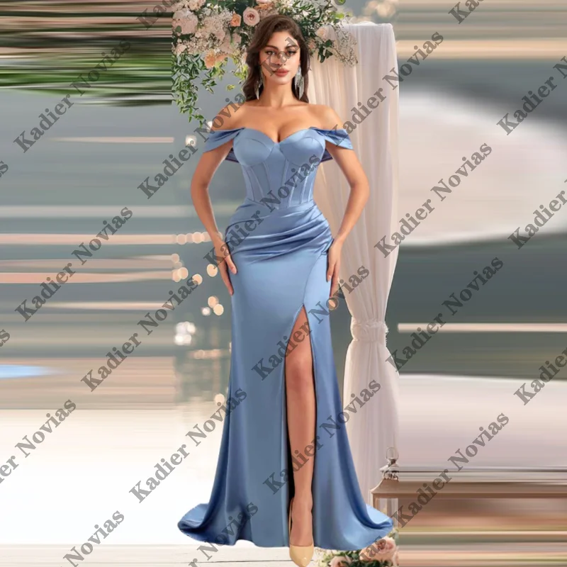 Long Sexy Blue Mermaid Bridesmaid Dresses with Slit Lace Up Customized Wedding Party Dress vestidos de festa
Long Sexy Blue Mermaid Bridesmaid Dresses with Slit Lace Up Customized Wedding Party Dress vestidos de festa