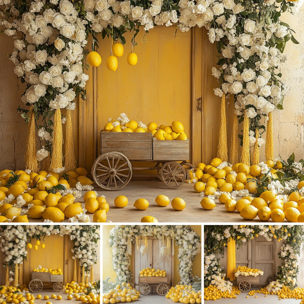 Summer Lemon Handcart White flower Time Backdrops Kids Baby Birthday Photocall Child Adult Photo Wooden Door Fruitss Backgrounds
Summer Lemon Handcart White flower Time Backdrops Kids Baby Birthday Photocall Child Adult Photo Wooden Door Fruitss Backgrounds