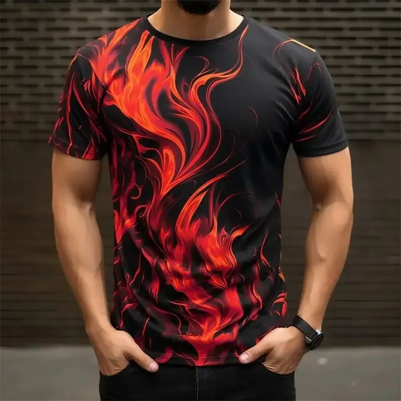 Men's 3d Printed Flame Print T-Shirt Summer Fashion Casual Sports Breathable Loose Round Neck Short Sleeve Plus Size Top
Men's 3d Printed Flame Print T-Shirt Summer Fashion Casual Sports Breathable Loose Round Neck Short Sleeve Plus Size Top