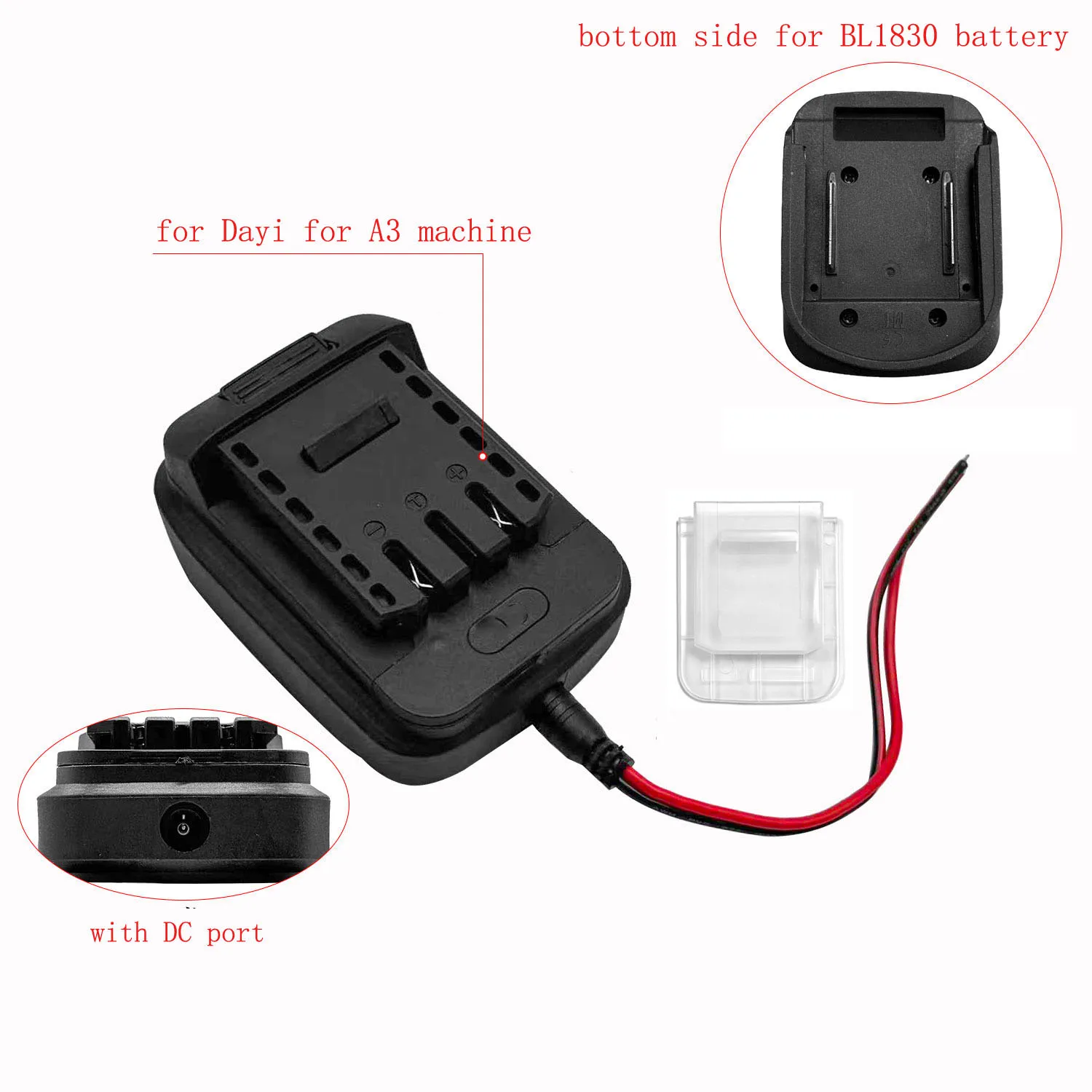 Battery Converter Power Adapter With Cable Dust Cover For BL1830 BL1840 18V Battery For A3/2106 Battery To For BL1830 Machine
Battery Converter Power Adapter With Cable Dust Cover For BL1830 BL1840 18V Battery For A3/2106 Battery To For BL1830 Machine