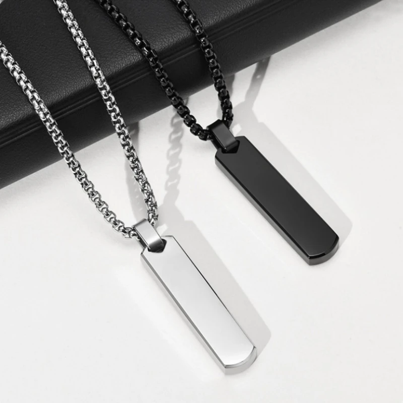 New Fashion Brand Stainless Steel Necklace for Men Thick Geometric Vertical Bar Pendant Casual Simple Collar Gift for Him
New Fashion Brand Stainless Steel Necklace for Men Thick Geometric Vertical Bar Pendant Casual Simple Collar Gift for Him