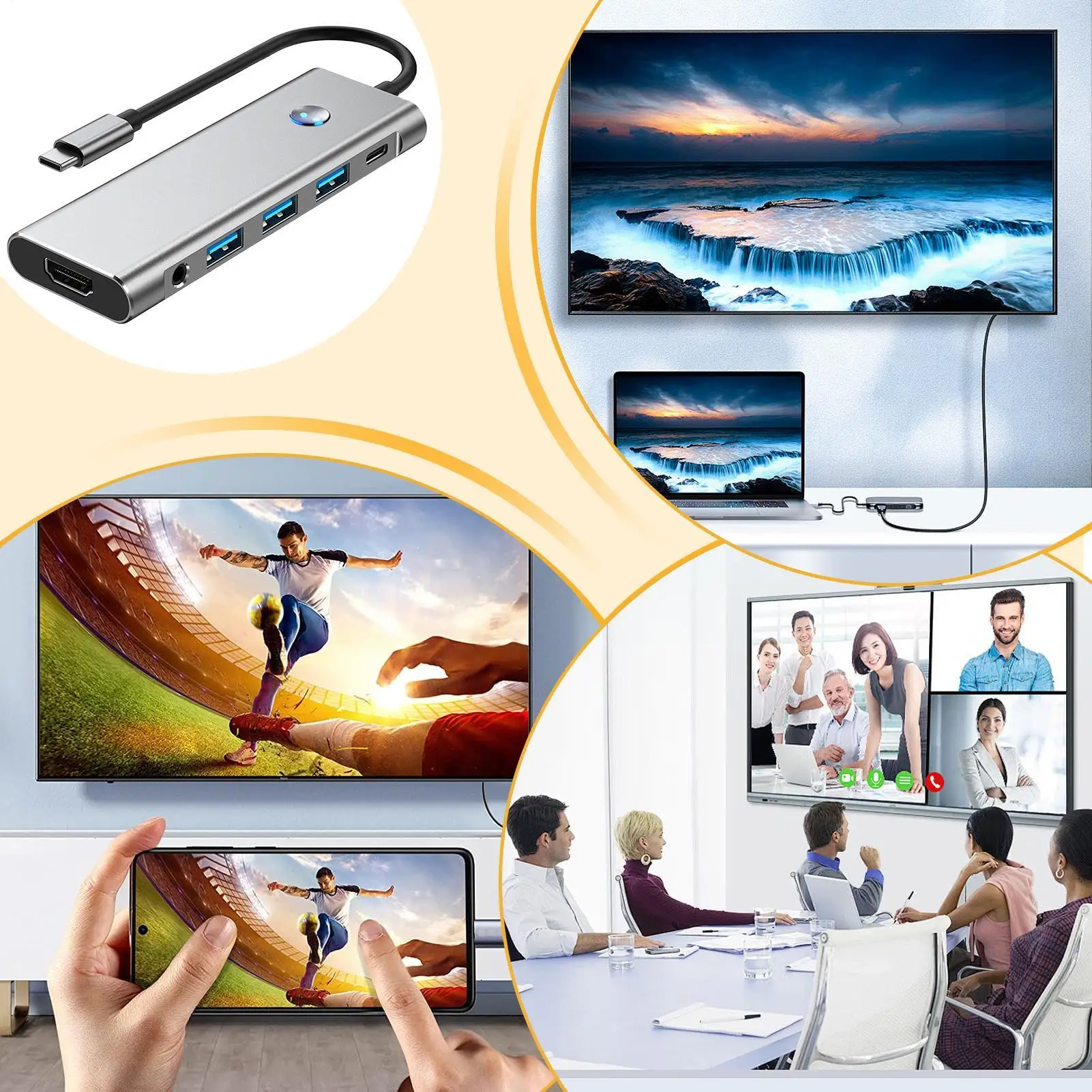 Многопортовый концентратор USB C, портативный адаптер USB C, многопортовый адаптер для передачи данных, станция Expande для презентаторов, профессионалов, техники
Многопортовый концентратор USB C, портативный адаптер USB C, многопортовый адаптер для передачи данных, станция Expande для презентаторов, профессионалов, техники