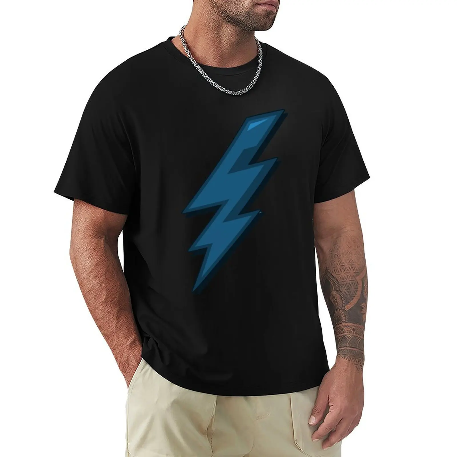 Blue Lightning Bolt ; Pattern T-Shirt Basic Solid Color Casual Tee Shirt
Blue Lightning Bolt ; Pattern T-Shirt Basic Solid Color Casual Tee Shirt