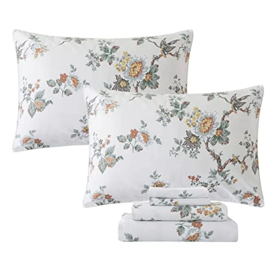 Elegant Floral Bedding Set - Shabby Print Flower Sheet Set Vintage Farmhouse Style 100% Cotton Ultra Soft Bed Sheet with Deep P
Elegant Floral Bedding Set - Shabby Print Flower Sheet Set Vintage Farmhouse Style 100% Cotton Ultra Soft Bed Sheet with Deep P