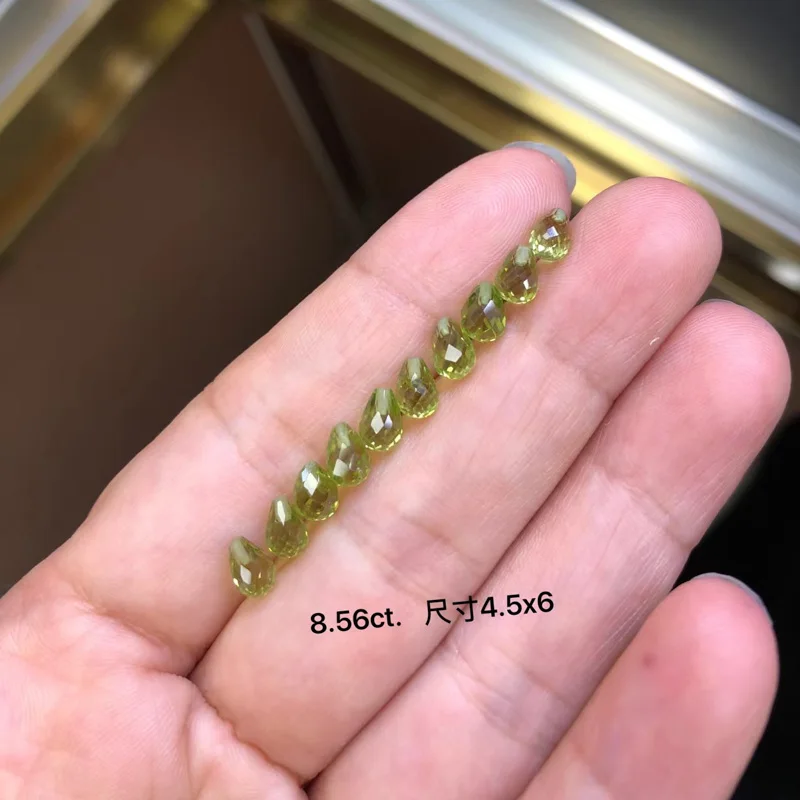 VANTJ Natural Peridot Loose Gemstone 10Pcs Water Drop Face Cut 4.5*6mm for Silver Gold Mounting DIY Decoration Fine Jewelry
VANTJ Natural Peridot Loose Gemstone 10Pcs Water Drop Face Cut 4.5*6mm for Silver Gold Mounting DIY Decoration Fine Jewelry