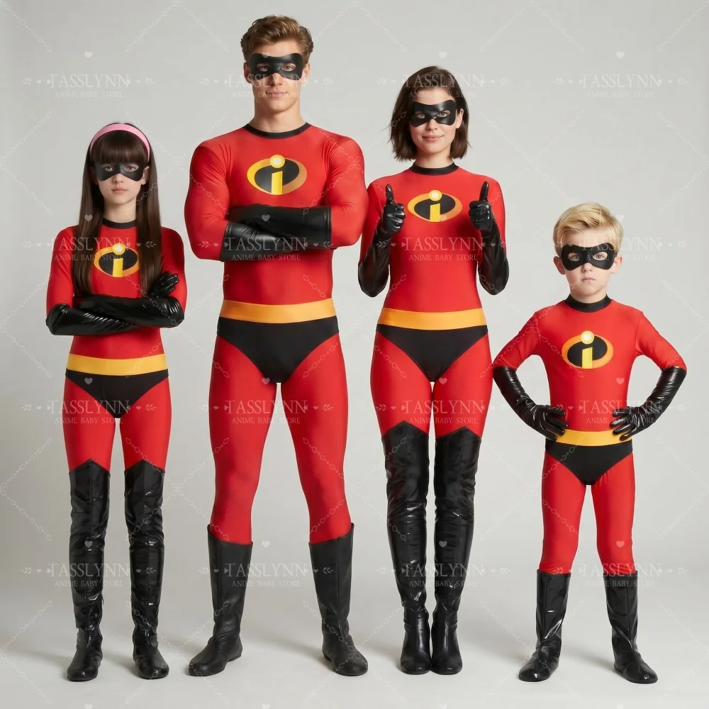 Mr Mrs Incredible Cosplay Elasti girl Family Matching Outfit Adult Zentai Bodysuit Violet Parr Dashiell Halloween Costumes
Mr Mrs Incredible Cosplay Elasti girl Family Matching Outfit Adult Zentai Bodysuit Violet Parr Dashiell Halloween Costumes