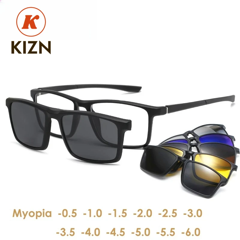 KIZN Myopia Glasses -0.5 to -10 With Magnet Clip Of Sunglasses Men Women Square Frame Prescription For Nearsighted Astigmatism
KIZN Myopia Glasses -0.5 to -10 With Magnet Clip Of Sunglasses Men Women Square Frame Prescription For Nearsighted Astigmatism