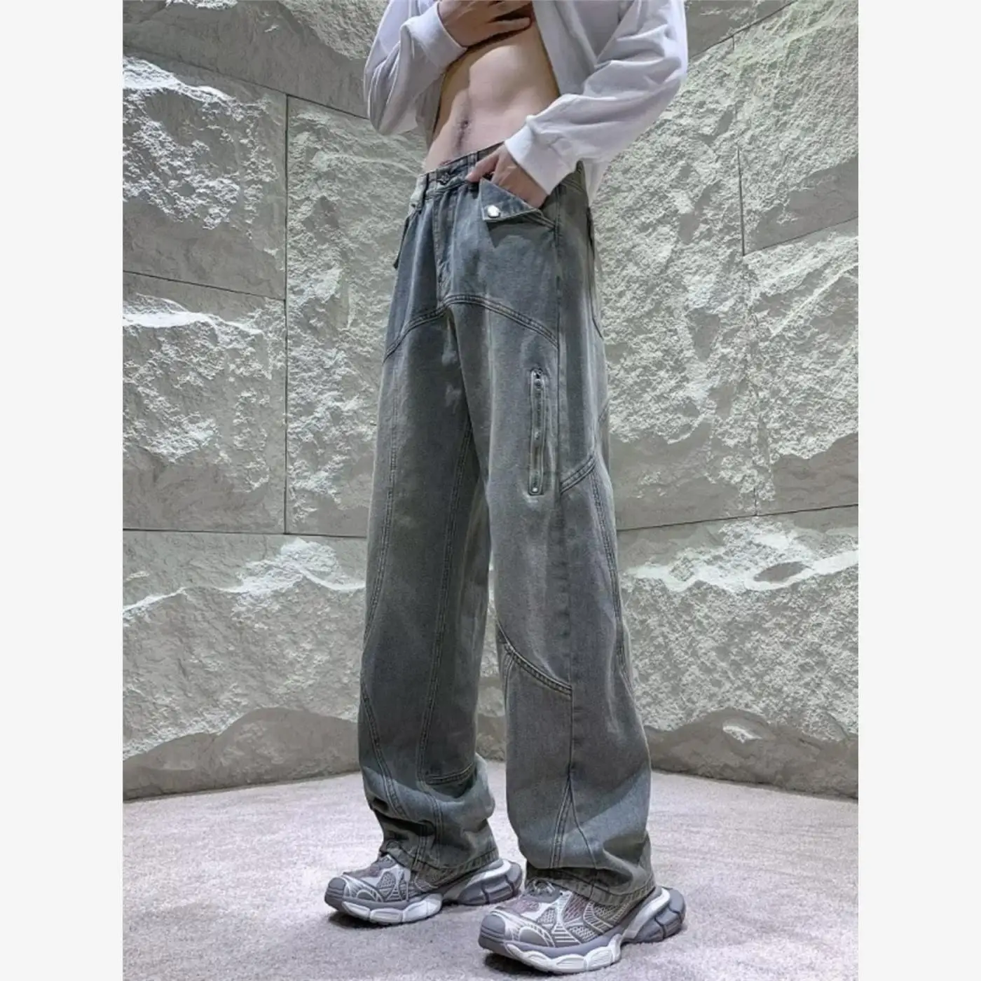 Мужские джинсы Waed Street свободного кроя, расклешенные, широкие, повседневные, прямые, из денима, молодежный стиль, осенний сезон
Мужские джинсы Waed Street свободного кроя, расклешенные, широкие, повседневные, прямые, из денима, молодежный стиль, осенний сезон