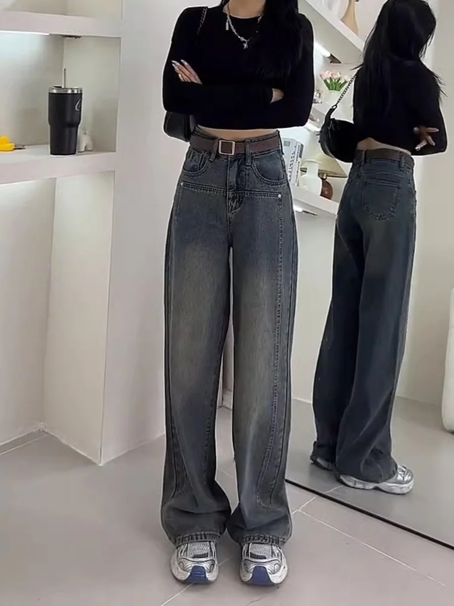 High Waist Wide Leg Jeans Women's Spring Autumn New Style Cement Grey Long Bootcut Denim Pants plus Size Fashionable
High Waist Wide Leg Jeans Women's Spring Autumn New Style Cement Grey Long Bootcut Denim Pants plus Size Fashionable