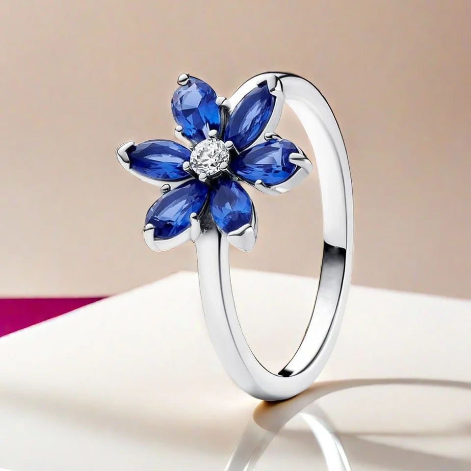 CHARMING Jewelry S925 Pure Silver Ring Sparkling Blue Herbarium Cluster Ring for Woman Never Fade Wedding Rings Jewelry Gift
CHARMING Jewelry S925 Pure Silver Ring Sparkling Blue Herbarium Cluster Ring for Woman Never Fade Wedding Rings Jewelry Gift