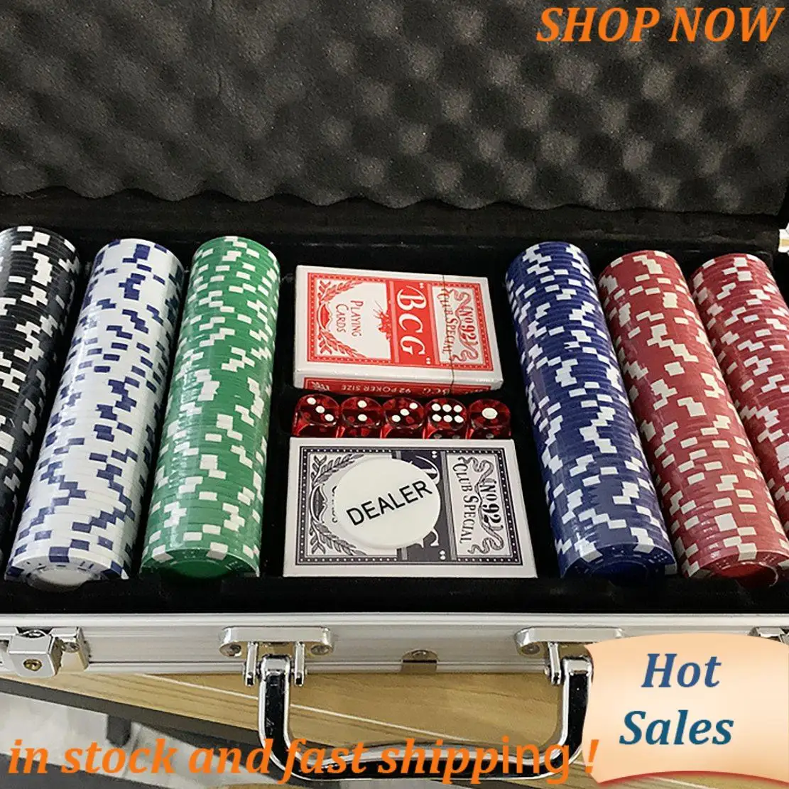 Набор чипов ABVB-Poker для Техасского Холдема, Блэкджека, азартных игр с футляром для переноски, кнопками для карточек и фишек в стиле кубиков
Набор чипов ABVB-Poker для Техасского Холдема, Блэкджека, азартных игр с футляром для переноски, кнопками для карточек и фишек в стиле кубиков