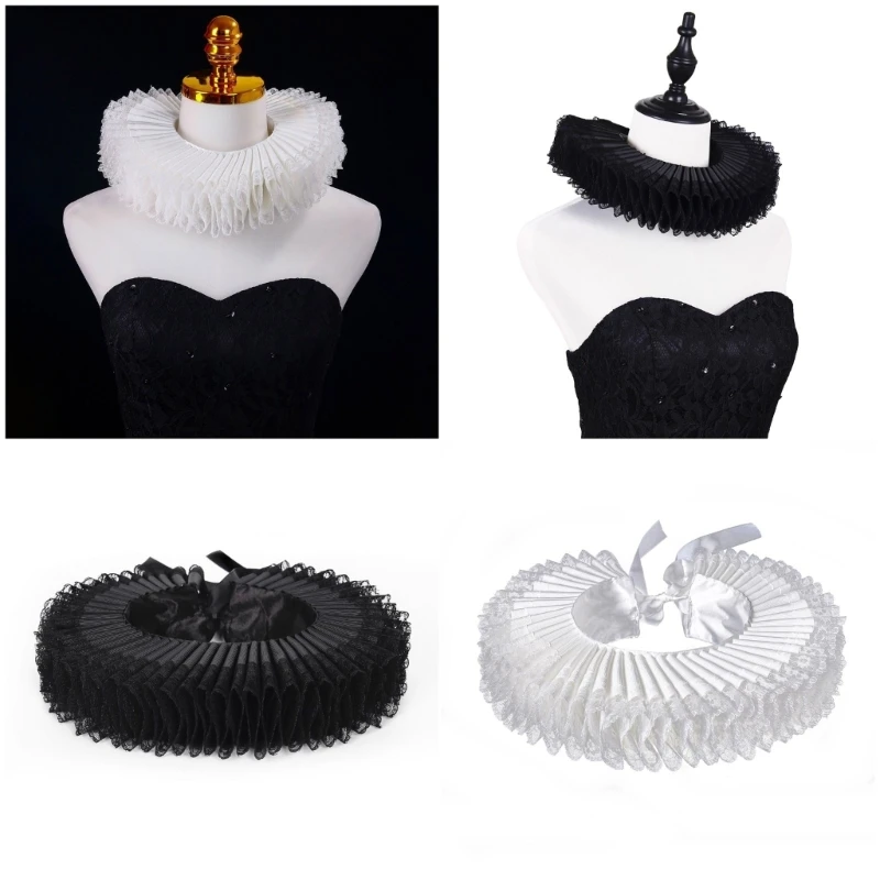 XXFD Comfortable Elizabethan Neck Ruff Victorian Ruffle Choker Adjustable Neck Ruff for Medieval Costume
XXFD Comfortable Elizabethan Neck Ruff Victorian Ruffle Choker Adjustable Neck Ruff for Medieval Costume