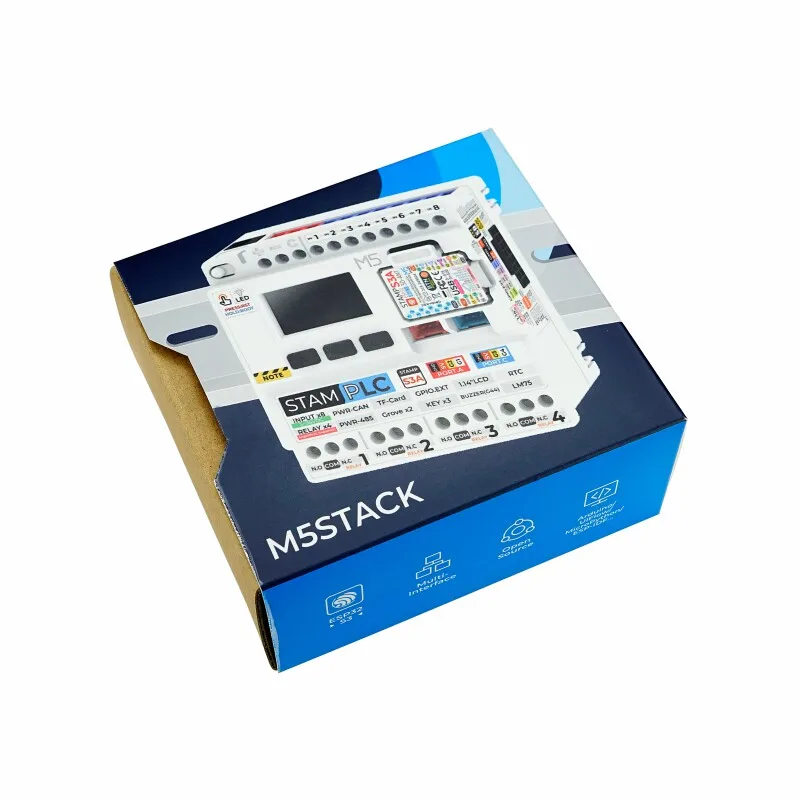 Официальный программируемый логический контроллер M5Stack StamPLC IoT на базе ESP32S3 для мониторинга облачных данных и промышленного управления
Официальный программируемый логический контроллер M5Stack StamPLC IoT на базе ESP32S3 для мониторинга облачных данных и промышленного управления