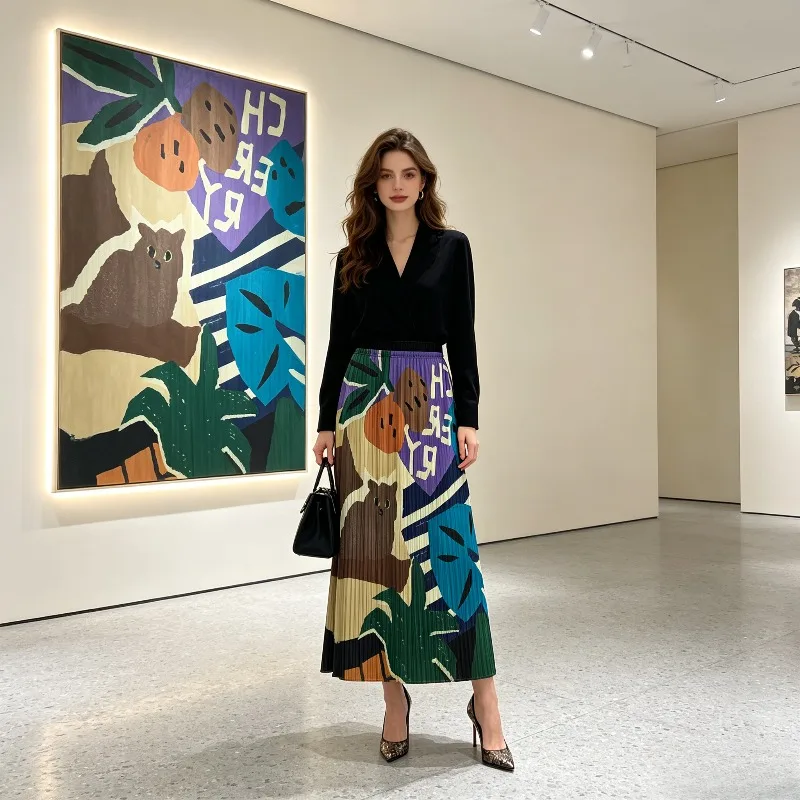 Miyake Pleated 2026 Summer Elastic Waist Pleated Skirt Vacation Print Fashion Casual New Comfortable Pleated Dopamine Half Skirt
Miyake Pleated 2026 Summer Elastic Waist Pleated Skirt Vacation Print Fashion Casual New Comfortable Pleated Dopamine Half Skirt