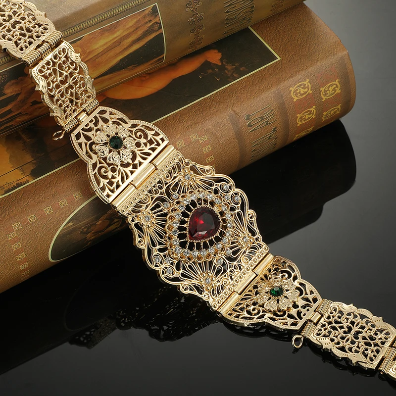 Moroccan Minimalist Style Ladies Wedding Metal Belt Colorful Rhinestone Waist Chain
Moroccan Minimalist Style Ladies Wedding Metal Belt Colorful Rhinestone Waist Chain