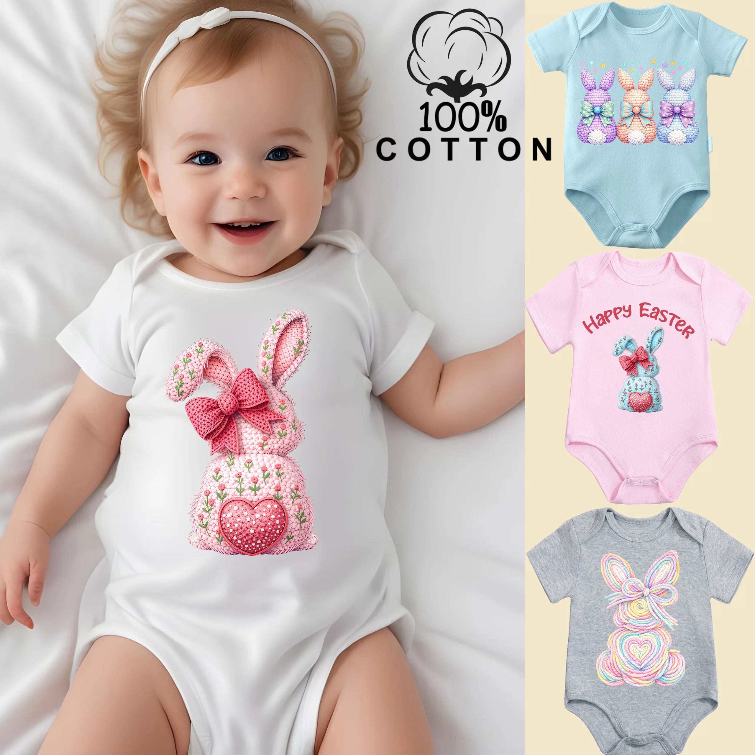 Боди из 100% хлопка с принтом «Счастливой Пасхи» и ретро-зайчиком, удобный комбинезон для малышей от 0 до 12 месяцев, для новорожденных
Боди из 100% хлопка с принтом «Счастливой Пасхи» и ретро-зайчиком, удобный комбинезон для малышей от 0 до 12 месяцев, для новорожденных